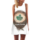 ECOBROS 2020 Neue Frauen Sommerkleid beiläufige ärmellose Lose Blumendruck Minikleider plus Größe Frau Kleidung Kleid Vestidos