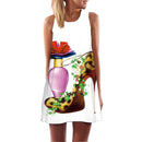 ECOBROS 2020 Neue Frauen Sommerkleid beiläufige ärmellose Lose Blumendruck Minikleider plus Größe Frau Kleidung Kleid Vestidos