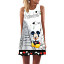 ECOBROS 2020 Neue Frauen Sommerkleid beiläufige ärmellose Lose Blumendruck Minikleider plus Größe Frau Kleidung Kleid Vestidos