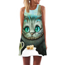 ECOBROS 2020 Neue Frauen Sommerkleid beiläufige ärmellose Lose Blumendruck Minikleider plus Größe Frau Kleidung Kleid Vestidos