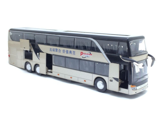 Venta de alta calidad 1:32 modelo de autobús de aleación extraíble, autobús turístico doble de alta imitación, vehículo de juguete flash, envío gratis