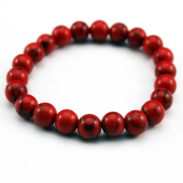 Pulsera con cuentas de 8mm de piedra Natural, Ojo de Tigre de Lava, ónix negro, cuentas curativas mate, brazalete elástico, amuleto de Yoga para mujeres y hombres, joyería