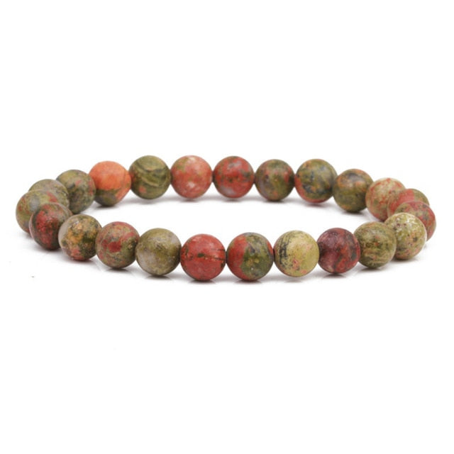 Pulsera con cuentas de 8mm de piedra Natural, Ojo de Tigre de Lava, ónix negro, cuentas curativas mate, brazalete elástico, amuleto de Yoga para mujeres y hombres, joyería