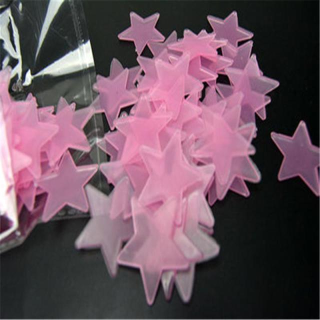 50pcs 3d Stars Glow In The Dark Wallpapers Luminous Fluorescent Wall Stickers For Kids Baby Room Bedroom Ceiling Home Decor
