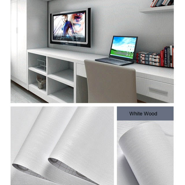 Rollo de papel tapiz autoadhesivo impermeable de PVC para muebles, gabinetes, película decorativa de vinilo, pegatinas de grano de madera para decoración del hogar Diy