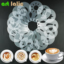 16 Stück Form Kaffee Milch Kuchen Cupcake Schablone Vorlage Kaffee Barista Cappuccino Vorlage Strew Pad Duster Spray Tools