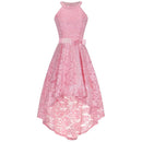 Neue Brautjungfernart und weise neuer Halsspitzenanhänger-Endstückkleid-Bankettkleid-Mädchenschönheits-Abschlusszeremonie präsidierte Kleid vestidos