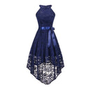 Neue Brautjungfernart und weise neuer Halsspitzenanhänger-Endstückkleid-Bankettkleid-Mädchenschönheits-Abschlusszeremonie präsidierte Kleid vestidos