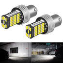 2pcs P21W 1156 BA15S LED Bulbs Car Lights Turn Signal Reverse Brake Light R5W 4014 LEDs 12V DC Automobiles Lamp DRL for Skoda