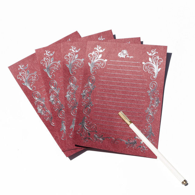 Coloffice 4 unids/pack Retro estampado en caliente papel de sobre papelería hermoso patrón romántico carta de amor creativa papelería