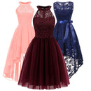 Neue Brautjungfernart und weise neuer Halsspitzenanhänger-Endstückkleid-Bankettkleid-Mädchenschönheits-Abschlusszeremonie präsidierte Kleid vestidos