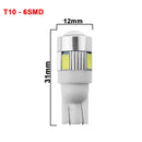 1x Auto T10 LED Birne 6 SMD 12V Weiß 6500K W5W LED Signalleuchte 10 SMD Auto Innenkeil Seitliche Kennzeichenbeleuchtung 5W5 194 168