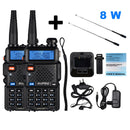 2pcs Real 8W Baofeng uv-5r Walkie Talkie Hochleistungs-tragbares Schinken-CB-Funkgerät uv 5r Dualband-VHF / UHF-FM-Transceiver-Funkgerät