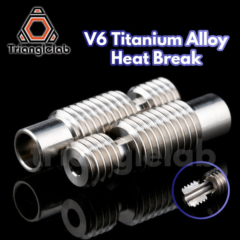 trianglelab NEW high quality GRADE5 V6 titanium alloy heat break for E3D V6 HOTEND heater block 1.75MM Filament Smooth