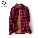 Kariertes Hemd der Samt-dicken warmen Frauen weibliche lange Hülsen-Oberseiten M-XXL Winter-Fleece-beiläufige Karo-Bluse-Herbst-Kleidung T77710A