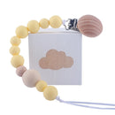 Baby Wood Beaded Pacifier Clip Silicone Chain Nipple Holder Infant Soother Teether
