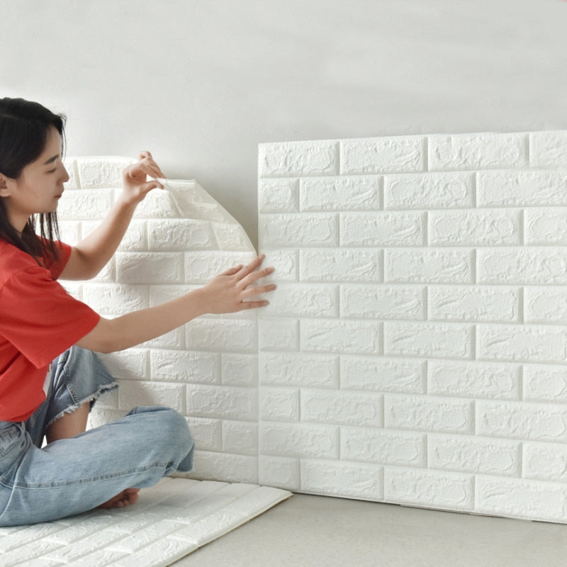 DIY pegatinas de pared 3D papel tapiz autoadhesivo hogar creativo TV Fondo espuma pared ladrillo decorativo impermeable pared pegatina
