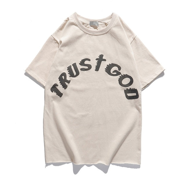 Kanye West Kids See Ghosts Camiseta de gran tamaño para hombres Tour Conmemorativo Impreso Retro Loose Harajuku Cuello redondo Camiseta de manga corta
