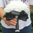 Günstige PE Rose Brautjungfer Hochzeit Schaum Blumen Rose Brautstrauß Band Gefälschte Hochzeit Bouquet de Noiva Customized