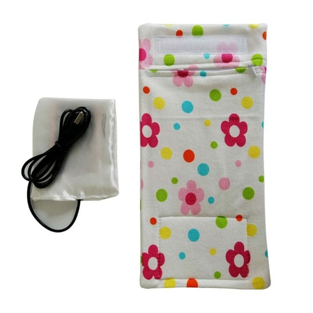 Calentador de agua de leche USB, bolsa aislada para cochecito de viaje, calentador de biberón para lactancia de bebé