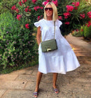 Z-ZOUX Damen Kleid Kurzarm Plissee Lange Kleider Mode Böhmisches Kleid Solide Lose Sommerkleider Übergröße Weiß Schwarz Neu