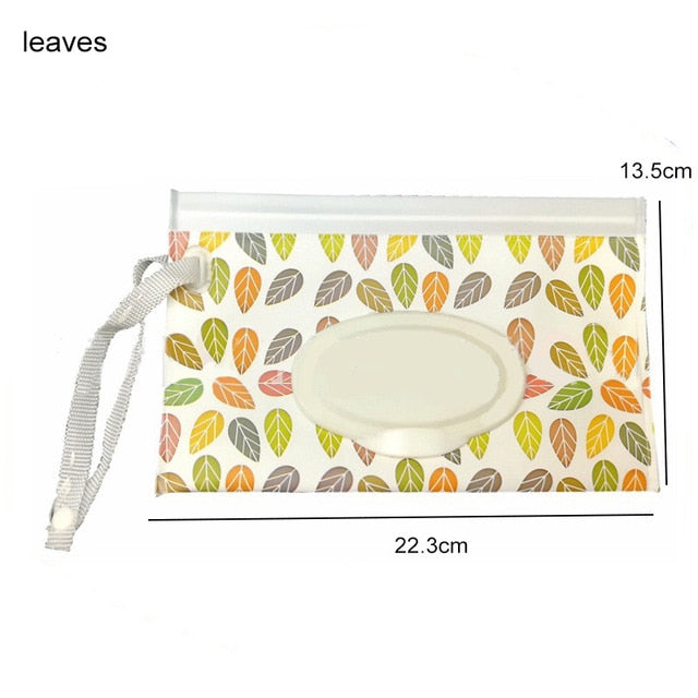 Schnappriemen Tragbare Baby-Feuchttücher-Box Wischbehälter Umweltfreundlicher, leicht zu tragender Clamshell-Kosmetik-Reinigungstücher-Etui 23 * 13,5 cm