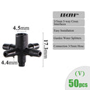 RBCFHI Gartenbewässerungsanschlüsse mit Widerhaken, Einzel-Doppel-T-Stück, Winkel, Tropf, Pfeil, Kreuzkupplung, Bewässerungsarmatur für 3/5 4/7 mm Schlauch