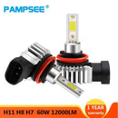 2pcs 60W 12000LM Auto-LED-Scheinwerferlampen H11 9006 HB4 9005 HB3 H4 H7 H8 H9 H1 Mini-Scheinwerfer-Kit für Fern-/Beam-Birnen-Nebelscheinwerfer