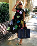 Z-ZOUX Damen Kleid Kurzarm Plissee Lange Kleider Mode Böhmisches Kleid Solide Lose Sommerkleider Übergröße Weiß Schwarz Neu