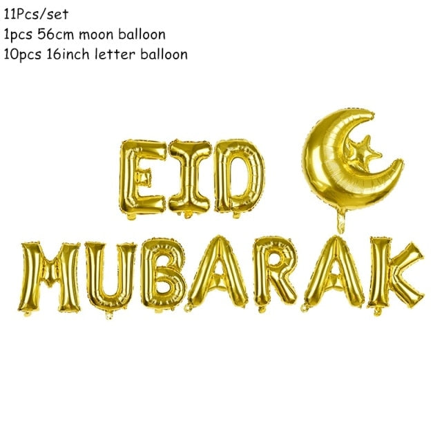 Eid Mubarak Banner Ballons Ramadan Kareem Dekoration Ramadan Mubarak Muslim Islamische Festival Party DIY Dekorationen