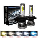 Muxall 2 uds LED 12000LM/PAR Mini bombillas de faro delantero de coche H1 H7 H8 H9 H11 Kit de faros 9005 HB3 9006 HB4 lámparas automáticas 4300K ​​8000K