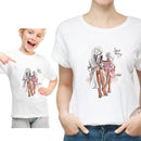 Funny Summer Family Matching Clothes Kawaii White Tshirt Matching Mother Daughter Clothes Family Look T-shirt