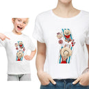Funny Summer Family Matching Clothes Kawaii White Tshirt Matching Mother Daughter Clothes Family Look T-shirt
