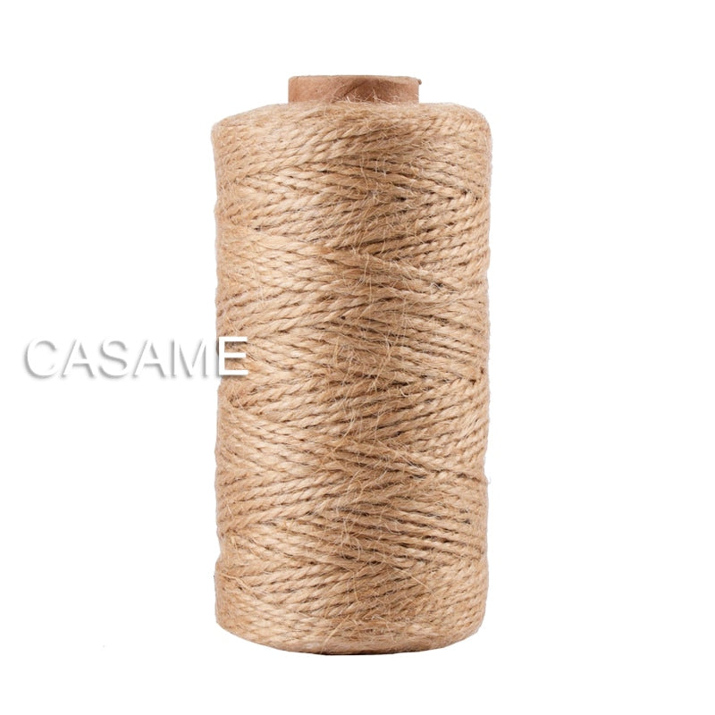 100 m natürliche Jute-Bäckerschnur aus Sackleinen, Hanfseil, Party, Hochzeit, Geschenkverpackung, Kordeln, Faden, DIY Scrapbooking, Floristen, Handwerk