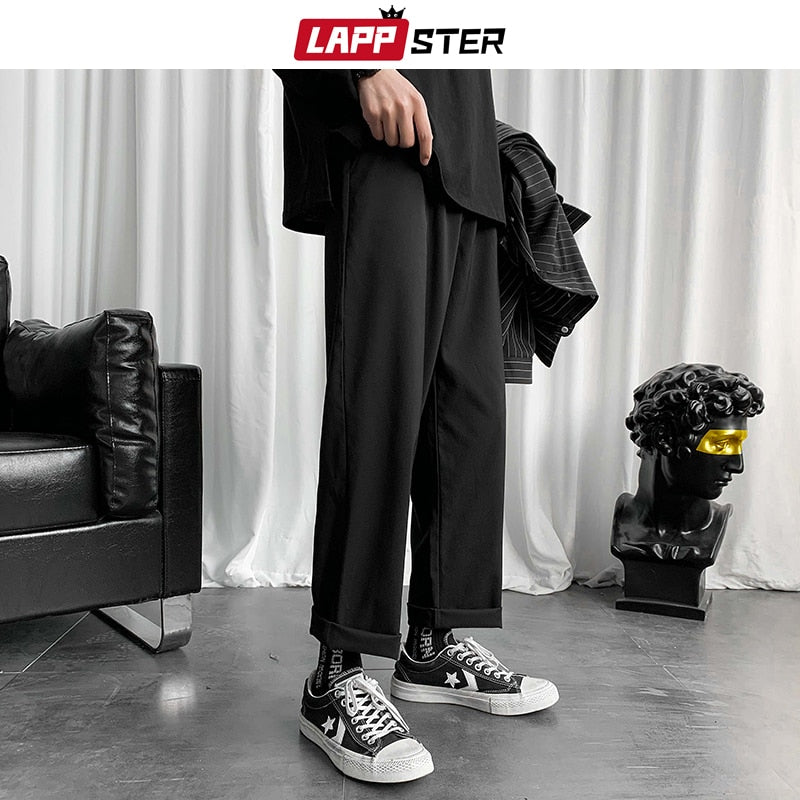 LAPPSTER Herren Schwarze Koreanische Haremshose 2020 Japanische Streetwear Jogger Harajuku Jogginghose Hip Hop Freizeithose Übergröße