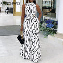 Ärmelloser Jumpsuit mit weitem Bein und abstraktem Print