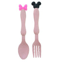 Tazón de paja de trigo para bebé, juego de vajilla de dibujos animados para niños, plato de cena para niños, tazón de entrenamiento para bebés, cuchara, tenedor para dejar caer el paquete opp