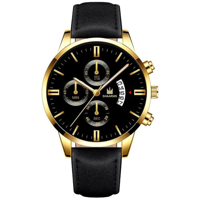 2020 Relogio Masculino Uhren Männer Mode Sport Edelstahlgehäuse Lederband Uhr Quarz Business Armbanduhr Reloj Hombr