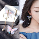 Koreanische Retro Asymmetrische Schmetterling Imitationsperlen Ohrringe Mode Runde Blume Brincos Lange Erklärung Flügel Ohrringe Schmuck