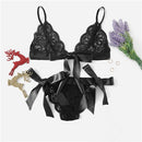 SHEIN Sexy Dessous-Set aus Spitze, heiße Damen-Nachtwäsche, V-Ausschnitt, ärmellose Spitze, Jakobsmuschel, Bralette und Pantie, intime Dessous