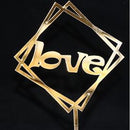 Feliz cumpleaños amor bandera pastel Topper acrílico letra oro plata pastel superior bandera decoración para fiesta de cumpleaños suministros de boda