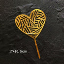 Feliz cumpleaños amor bandera pastel Topper acrílico letra oro plata pastel superior bandera decoración para fiesta de cumpleaños suministros de boda