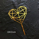 Feliz cumpleaños amor bandera pastel Topper acrílico letra oro plata pastel superior bandera decoración para fiesta de cumpleaños suministros de boda