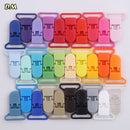 Cadena de plástico para chupete de bebé de 25mm, 5 uds., Clips transparentes para chupete, soporte para chupete de bebé, soporte para pezones, abrazadera redonda