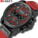 Relojes CURREN para hombre, marca de lujo, reloj de pulsera deportivo resistente al agua, cronógrafo, cuarzo, militar, cuero genuino, reloj Masculino