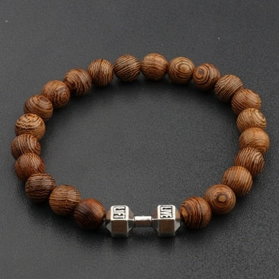 Pulseras cruzadas de cuentas de madera Natural para hombre, pulsera de cuentas de oración de meditación de ónix, joyería de madera para Yoga para hombre