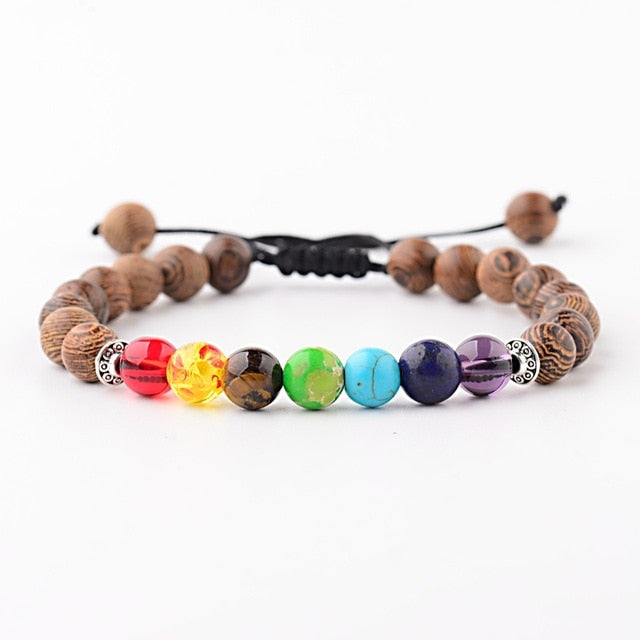 Pulseras cruzadas de cuentas de madera Natural para hombre, pulsera de cuentas de oración de meditación de ónix, joyería de madera para Yoga para hombre