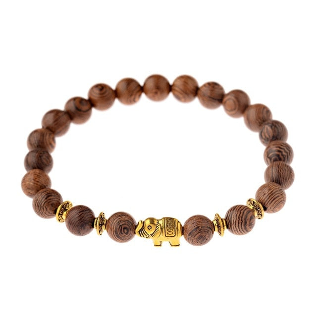 Pulseras cruzadas de cuentas de madera Natural para hombre, pulsera de cuentas de oración de meditación de ónix, joyería de madera para Yoga para hombre