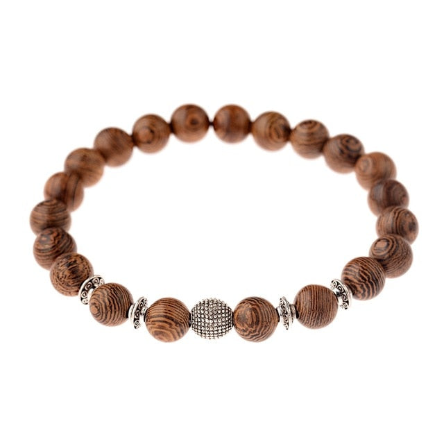 Hot Men Natural Wood Beads Cross Bracelets Onyx Meditation Prayer Bead Bracelet Women Wooden Yoga Jewelry Homme