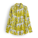 Aachoae Leopard Stilvolles Hemd Frauen Umlegekragen Büro Mode Weibliche Bluse Langarm Plus Size Lady Tops Blusa Feminina